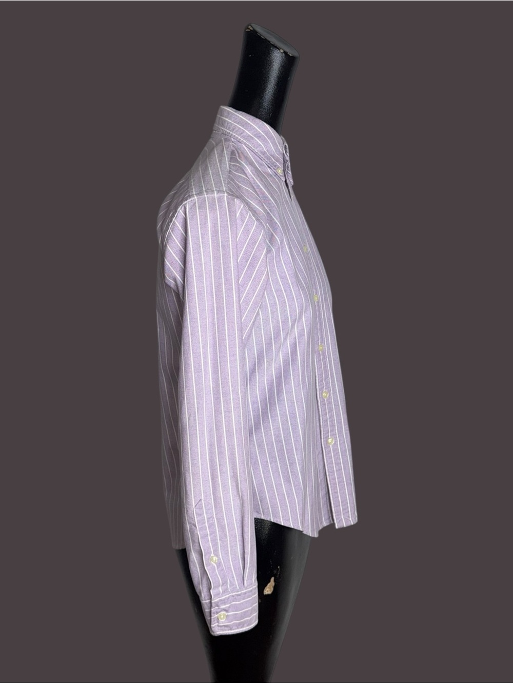 Lilac purple and white striped cotton oxford shirt by Ralph Lauren - Picture 4 of 16